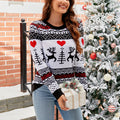 Women's Christmas Moose Pattern Jacquard Sweater