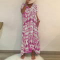 Temperament Print Short Sleeve Maxi Dress