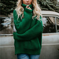 Women's Knitwear Thick Line Long Sleeve Turtleneck Pullover Sweater
