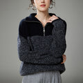 Thick Lapel Cashmere Knit Sweater