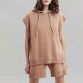 Sleeveless Hoodie Shorts Set