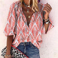 Modern Styling Print 3/4 Sleeve Top