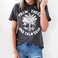Palm Trees And Calm Seas Print Short Sleeve Top