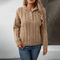 Women's Hooded Pullover Thick Knit Sweater