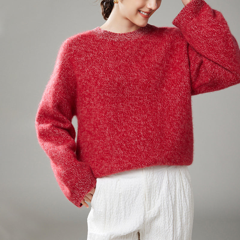 100% Thick Cashmere Crew Neck Sweater
